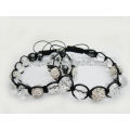 New product/shamballa ball with faceted crystal beads woven bracelet 95B0285